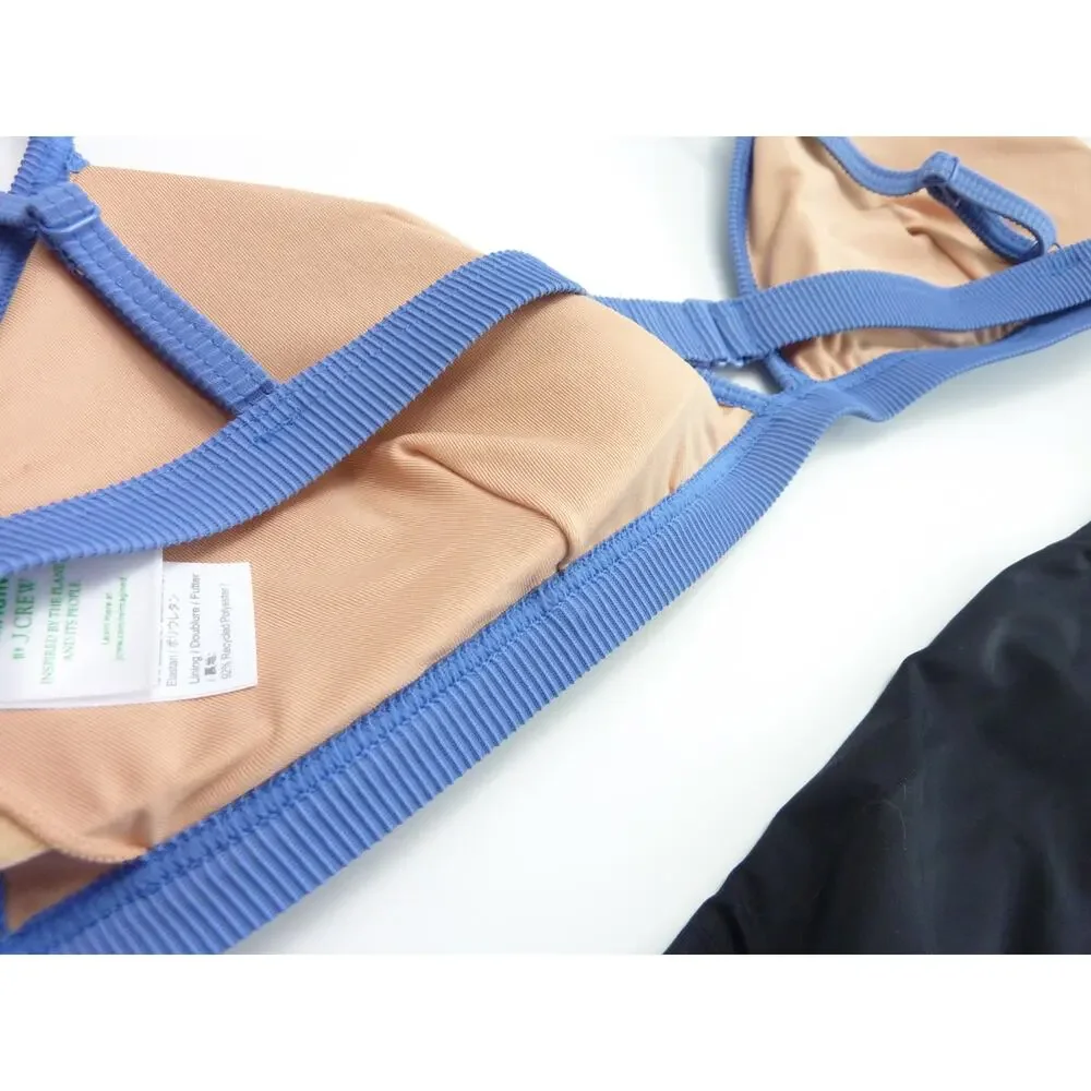 NWT J.Crew Bikini Set XL – Blue Top + Black Scrunch Bottom, Flattering Fit - Picture 7 of 7